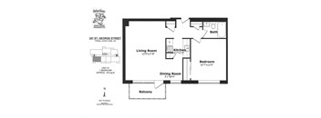 1 bedroom, 1 bathroom with a balcony