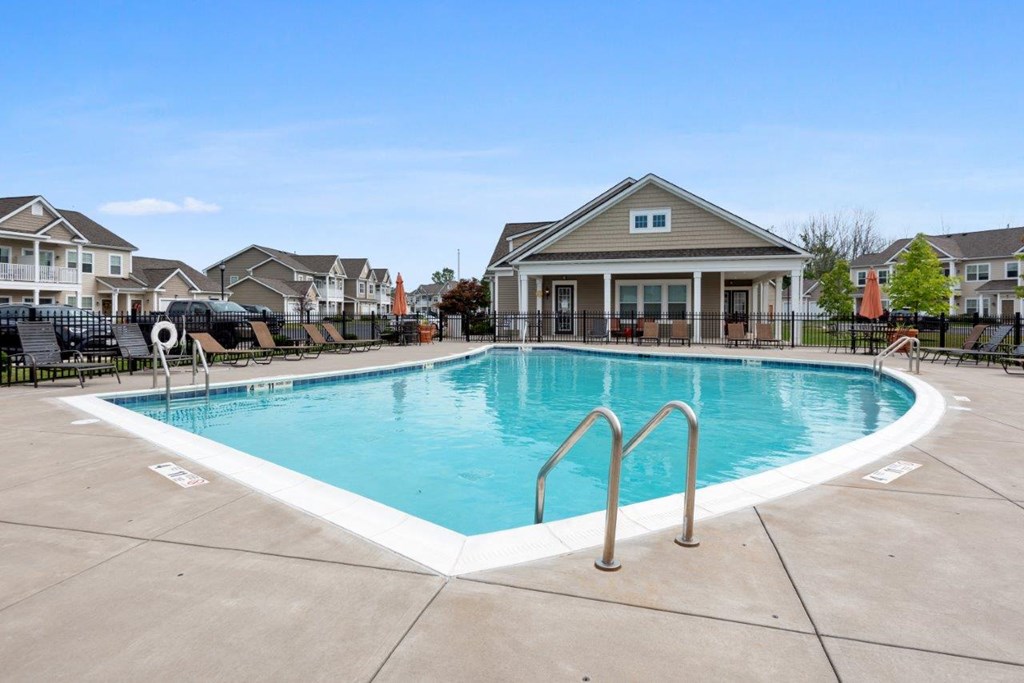 the swimming pool at the apartments for rent