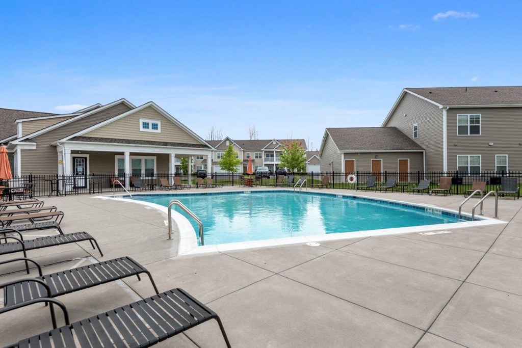 the swimming pool at the apartments for rent