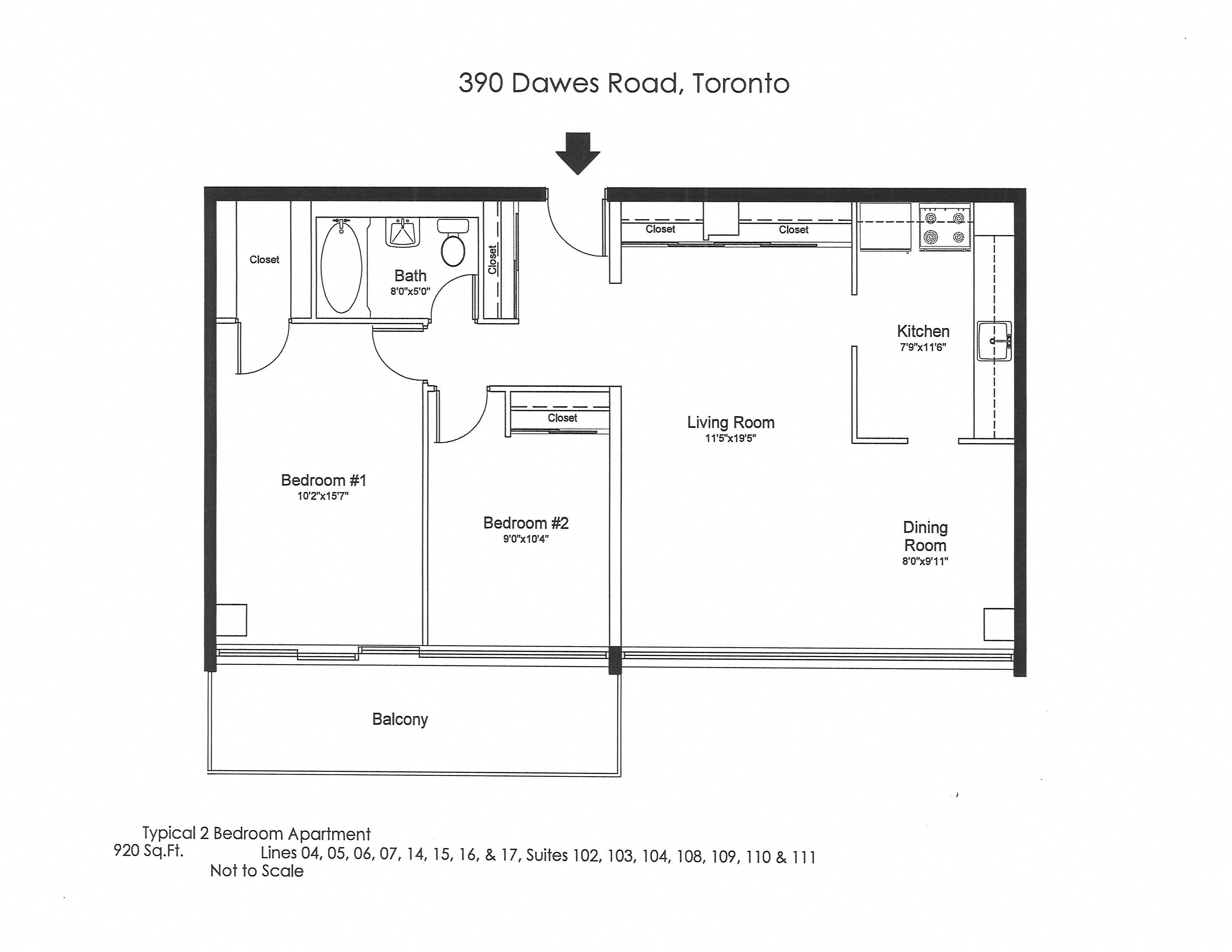 2 bedroom, 1 bathroom with a balcony