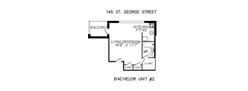 bachelor, 1 bathroom with a balcony