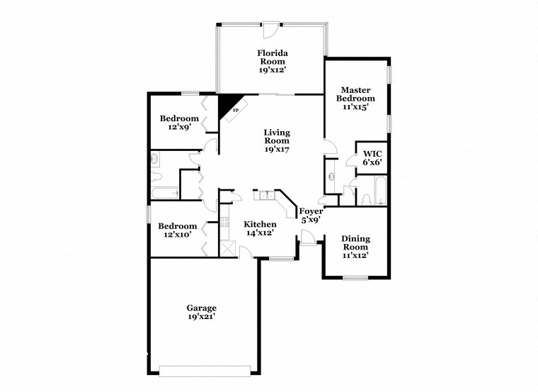 a floor plan of a house with two floors and a garage
