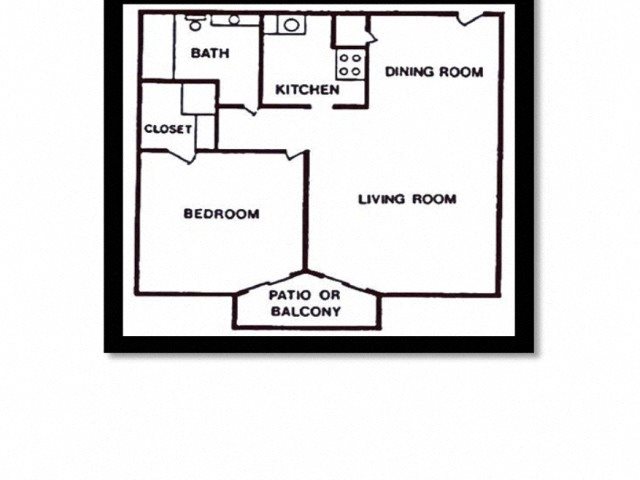 1 Bedroom 1 Bathroom Floor Plan