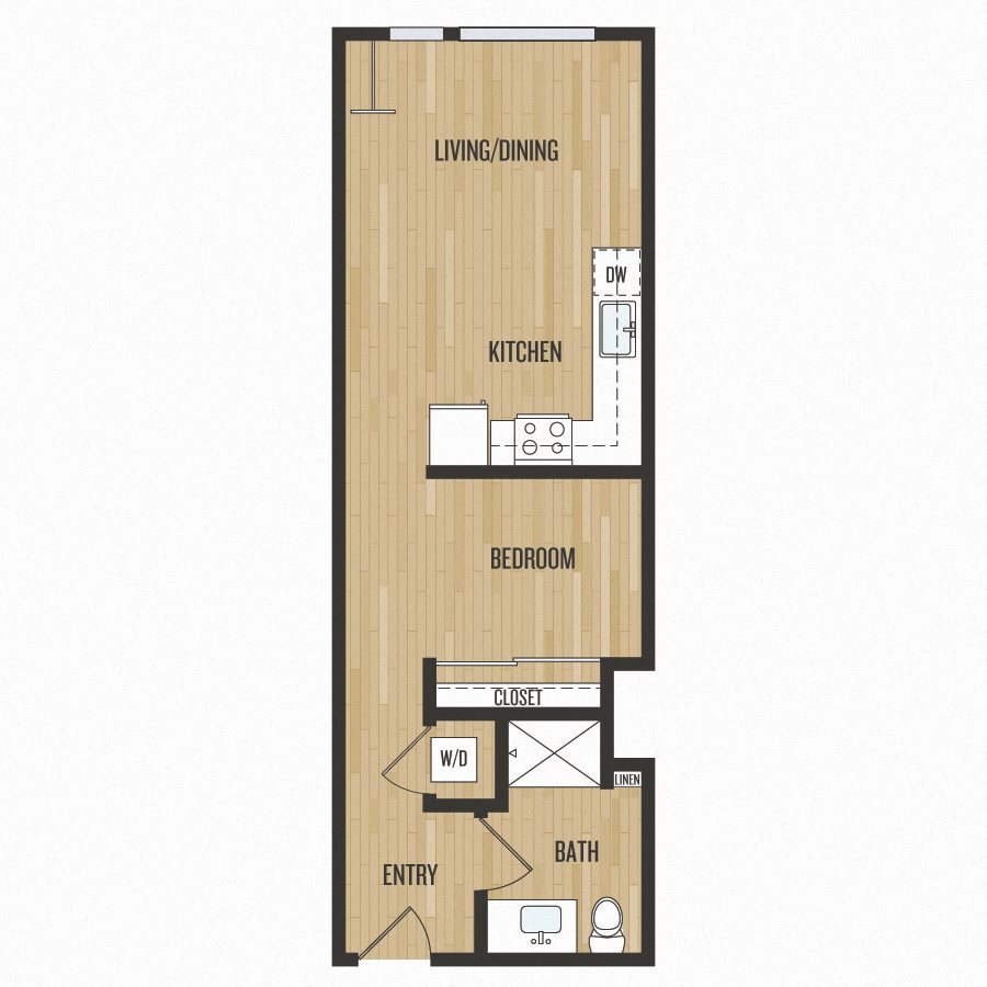 Aura Burnside Apartments B1 Floor Plan