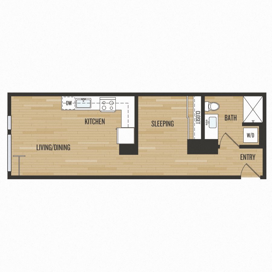 Aura Burnside Apartments B6 Floor Plan
