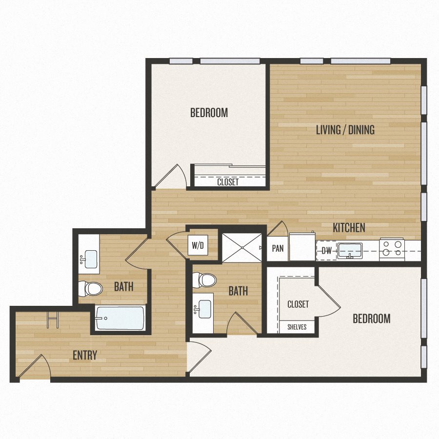Aura Burnside Apartments D1 Floor Plan