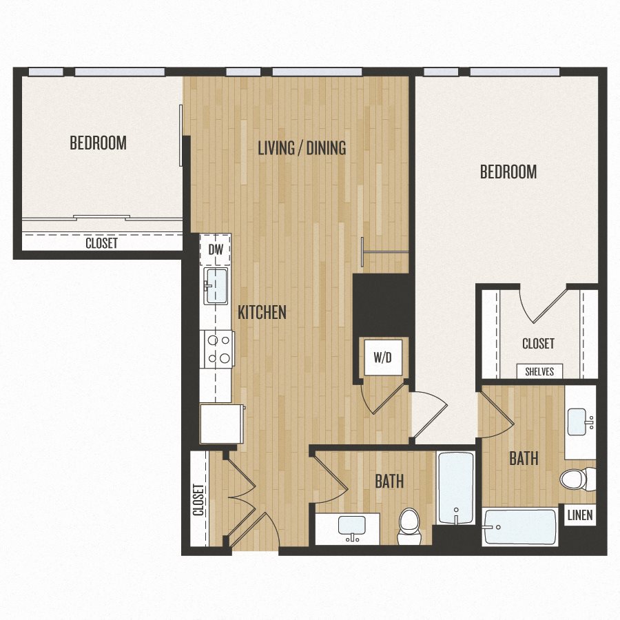 Aura Burnside Apartments D3 Floor Plan