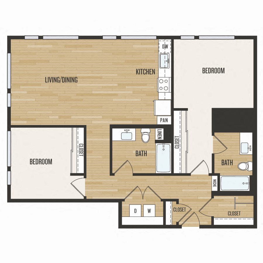Aura Burnside Apartments D4 Floor Plan