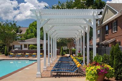 Shaded Lounge Area By Pool at Sundance Creek Apartments, McDonough, GA, 30253