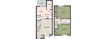 2-Bedroom, 1 1/2-Bath