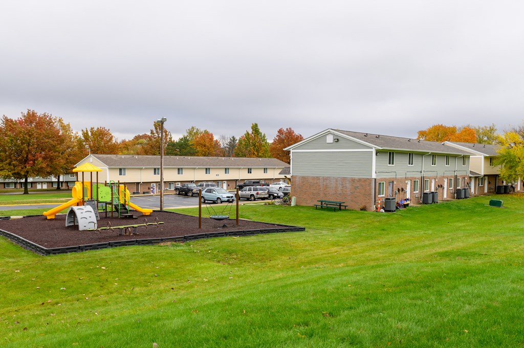 the view of our apartments from our yard