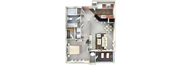 656 Square-Foot CAMDEN Floor Plan at Crestmont at Thornblade, South Carolina