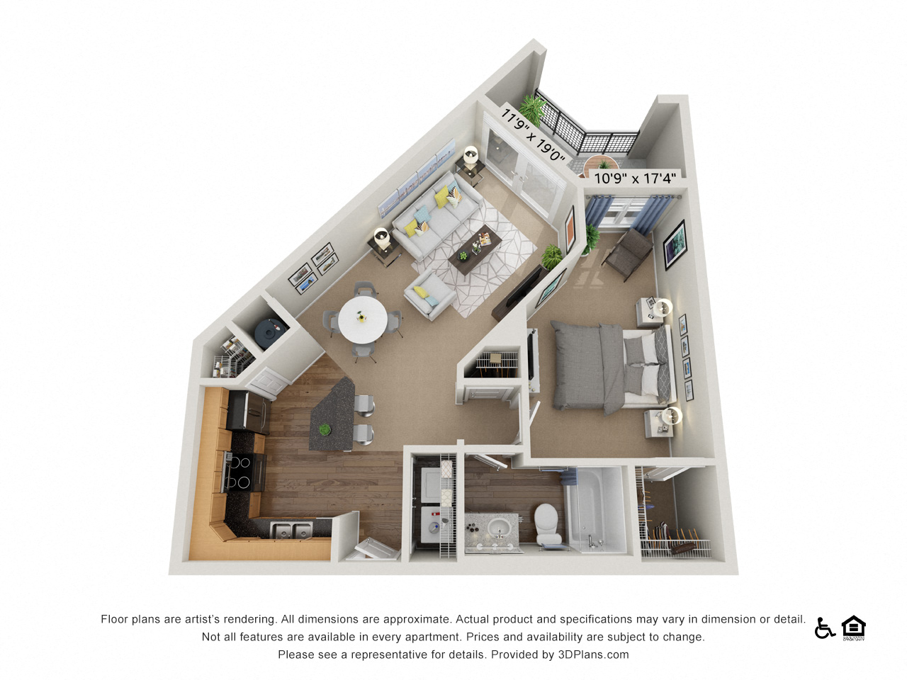 B2 1 Bath Floor Plan