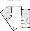 1 Bed 1 Bath Den B2