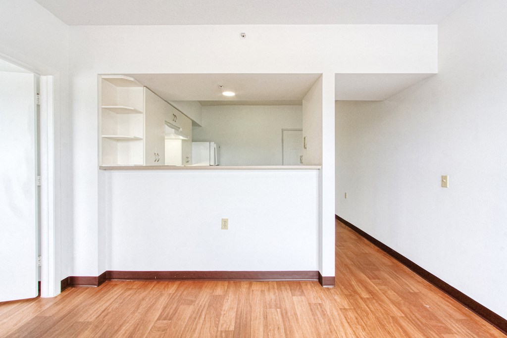 living room and kitchen bar area