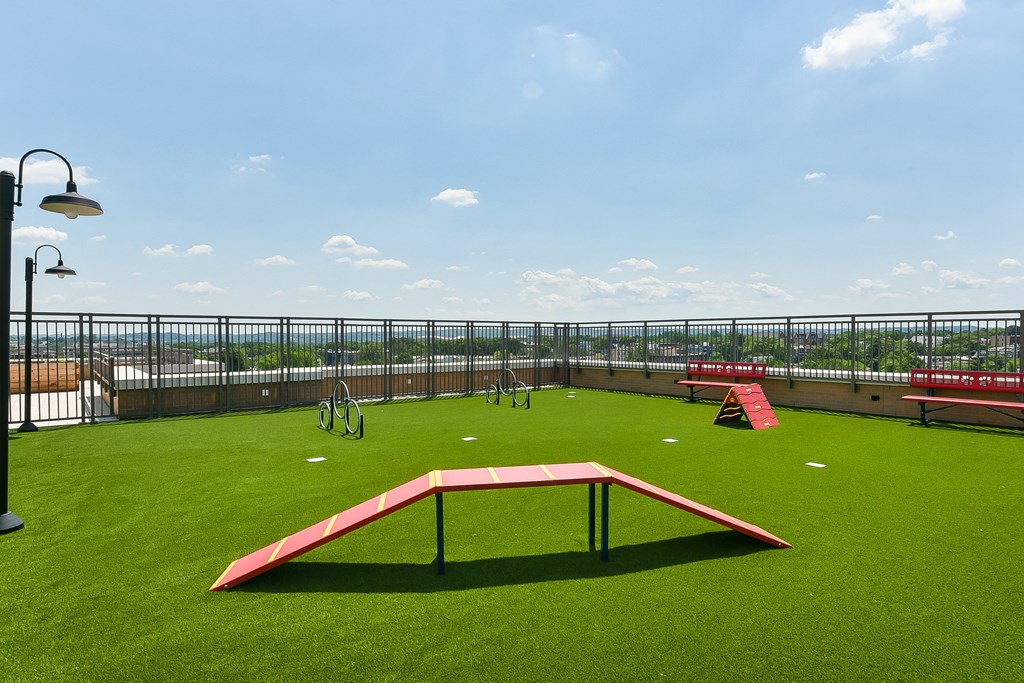 a playground on the roof of a building