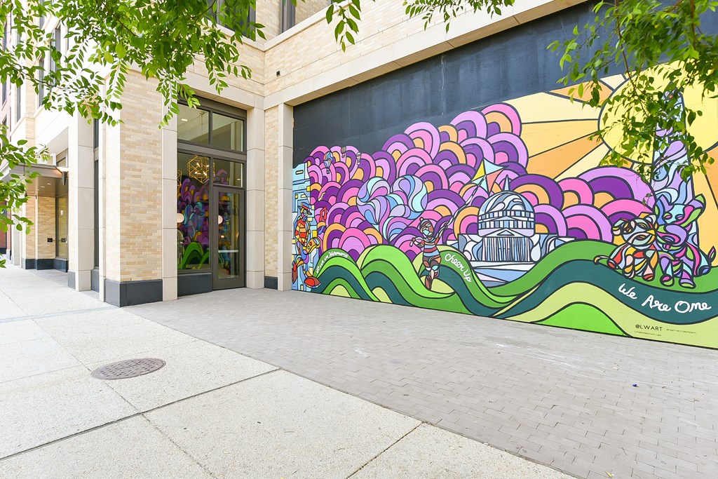 a mural on the side of a building