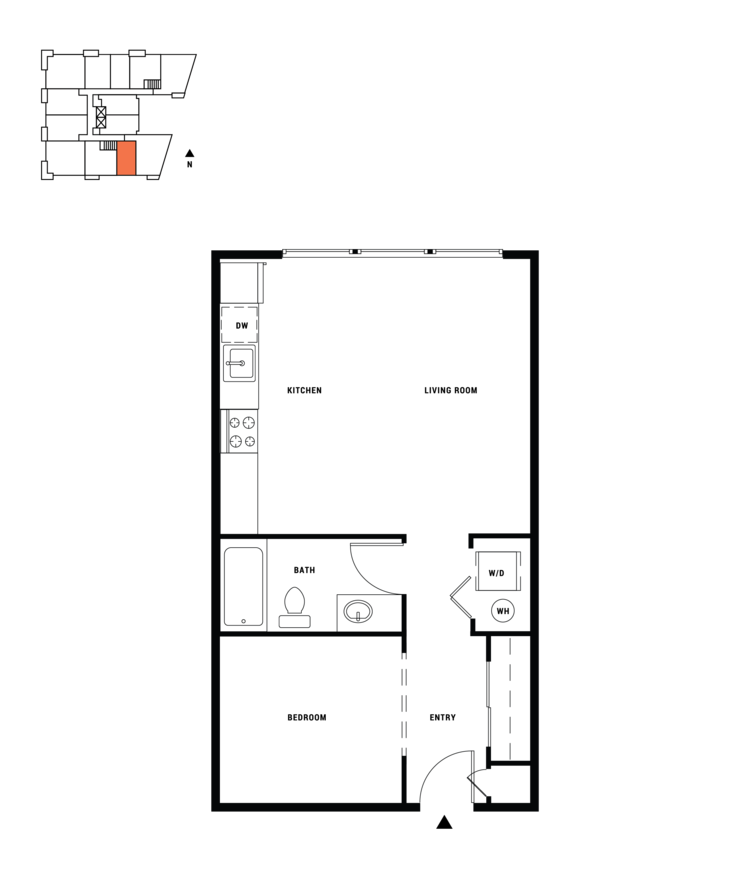 Studio D, 1 ba, 549 sq. ft.