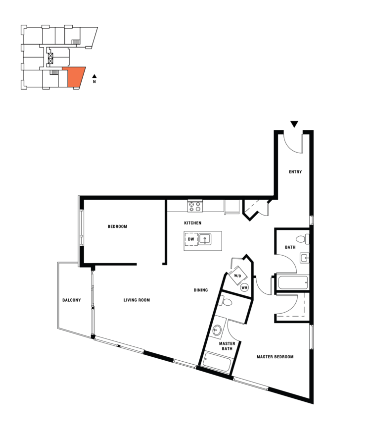 2 br, 2 ba, 1050 sq. ft.