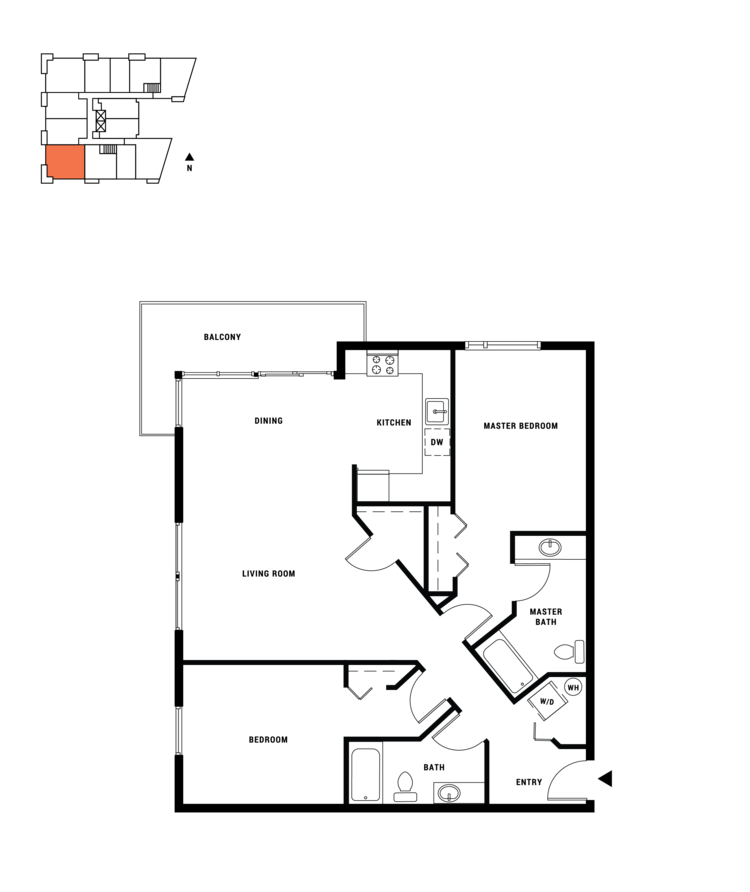 2 br, 2 ba, 1120 sq. ft.