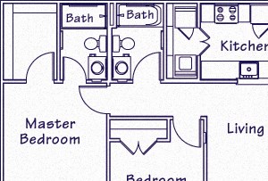 Homes at Foxfield 2 Bedroom, 2 Bathroom Floor Plan Homes at Foxfield 2 Bedroom, 2 Bathroom Floor Plan