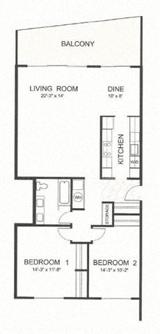 A Floor Plan A Floor Plan at Parkview Apartments, Idaho, 83706