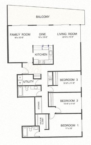 C Floor Plan C Floor Plan at Parkview Apartments, Idaho