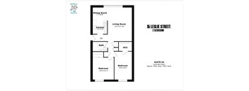 2 bedroom, 1 bathroom,South Side, end of the hallway