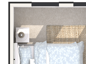 2 bedroom 2 bath architecture drawing of B1A floor plan