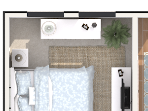 2 bedroom 2 bath architecture drawing of B2E floor plan