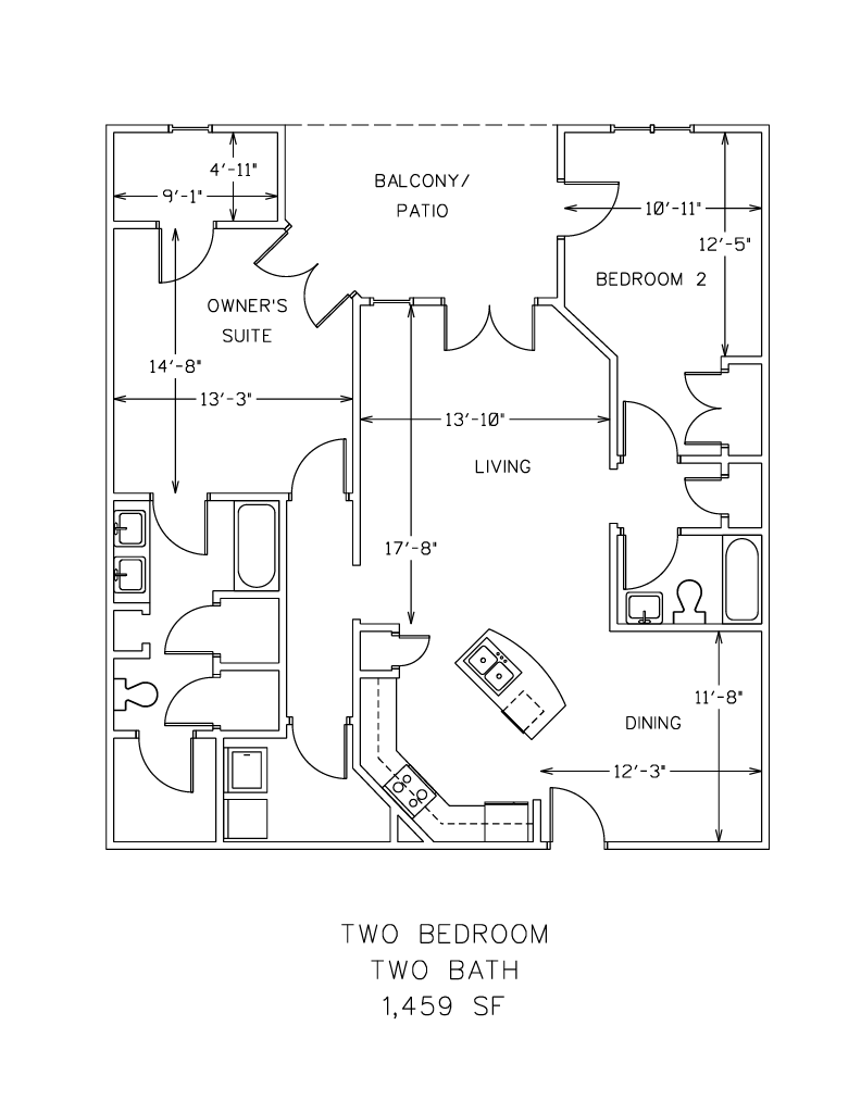 New Garden Squre Apartments - The Carolina - Large 2 Bedroom 2 Bathroom.