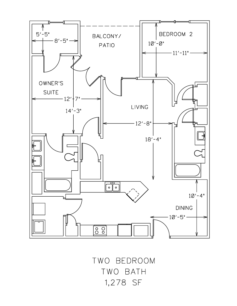 New Garden Square Apartments. 2 Bedroom 2 Bathroom. The Magnolia