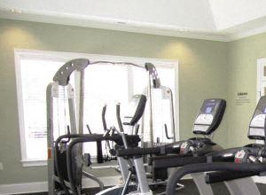 24-hour Fitness Center a group of exercise equipment in a gym