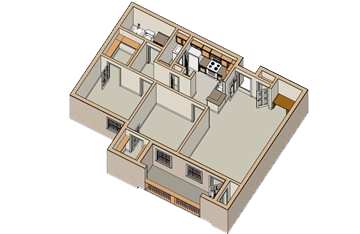 Nolen Grand 2 bedroom 1 bath floor plan