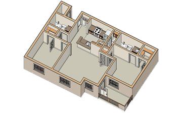 Nolen Grand 2 bedroom 2 bath floor plan