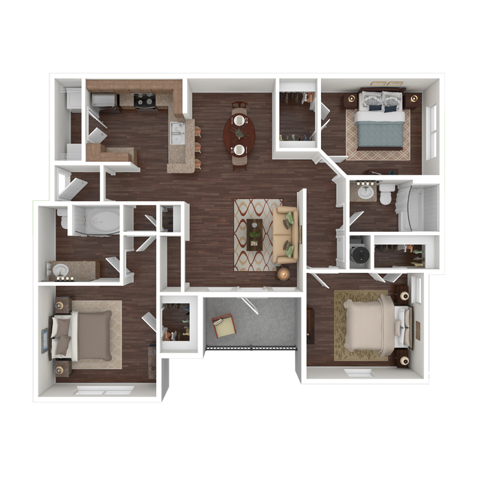 3 bedroom 2 bath Floor Plan