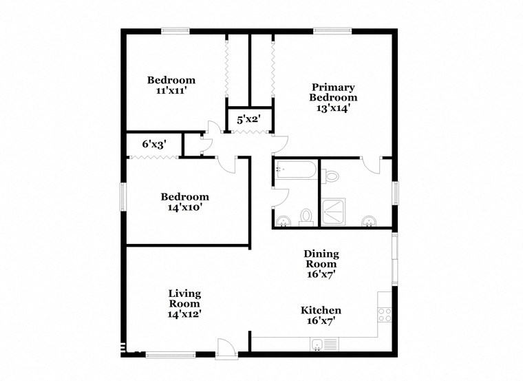 a floor plan of a house with an open floor plan
