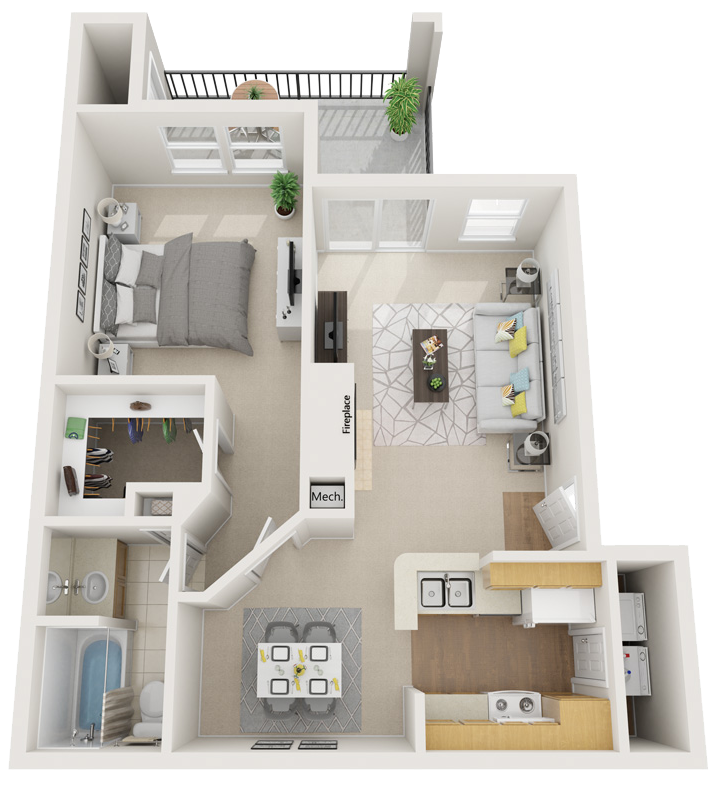 Deer Cross Apartments Lufkin TX Sherwood Floor Plan