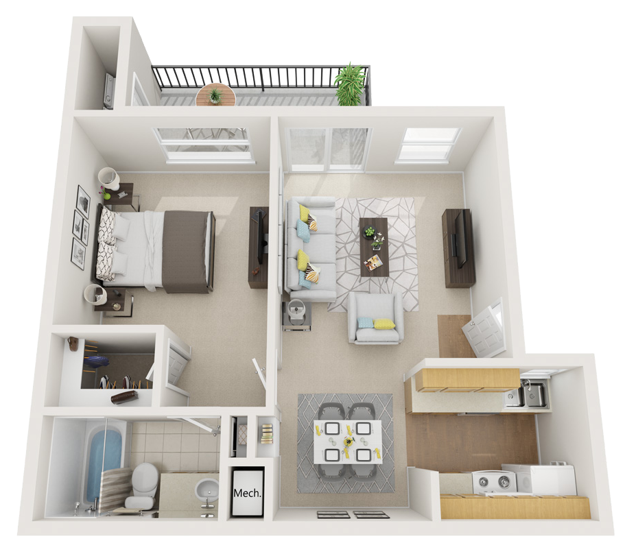 Deer Cross Apartments Lufkin TX Yellowstone Floor Plan