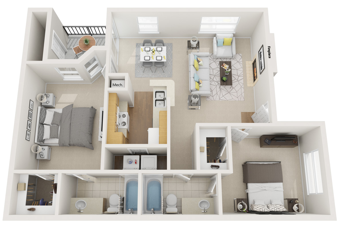 Deer Cross Apartments Lufkin TX Yosemite Floor Plan