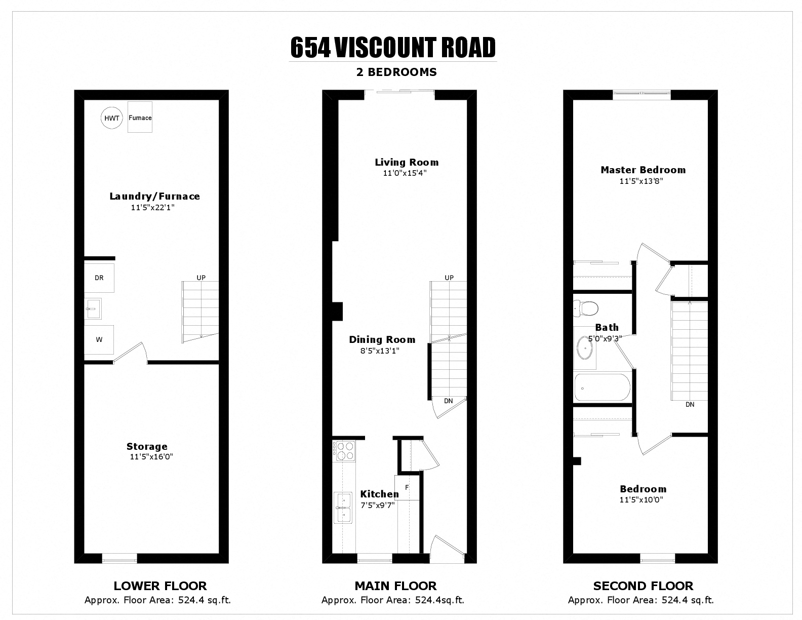 2 Bedroom Townhouse, 1.5 bathroom, with patio