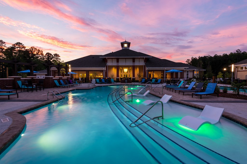 Sunset View at Pool at The Aster Apartments, North Carolina