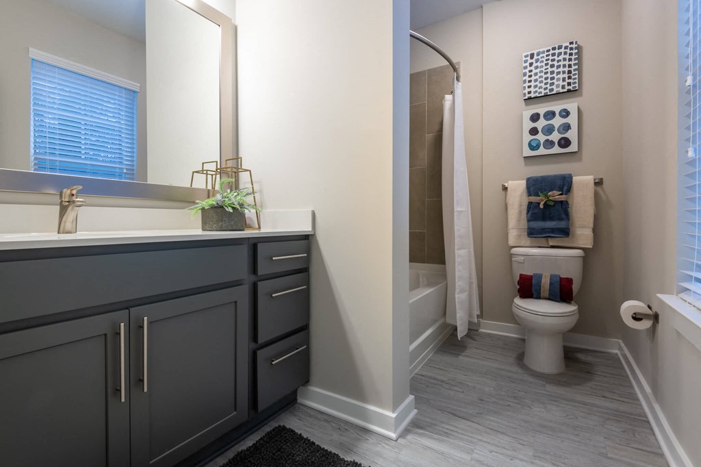 A Bathroom With a Toilet at The Aster Apartments, Cary, NC, 27519