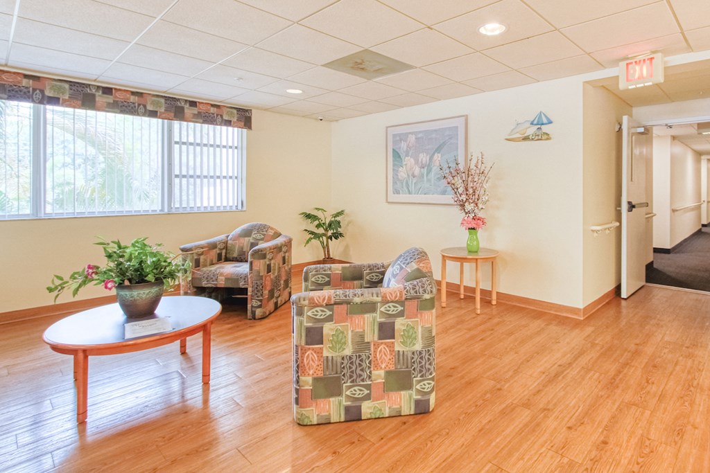 sitting area beside large windows