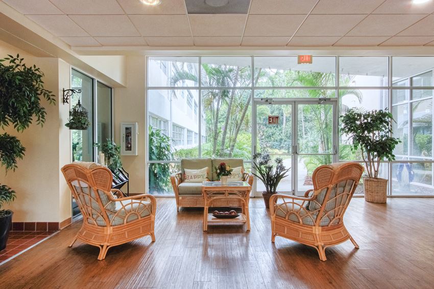 Lobby1 lobby with comfortable seating and large windows