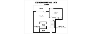 1 Bedroom, 1 bath, with balcony