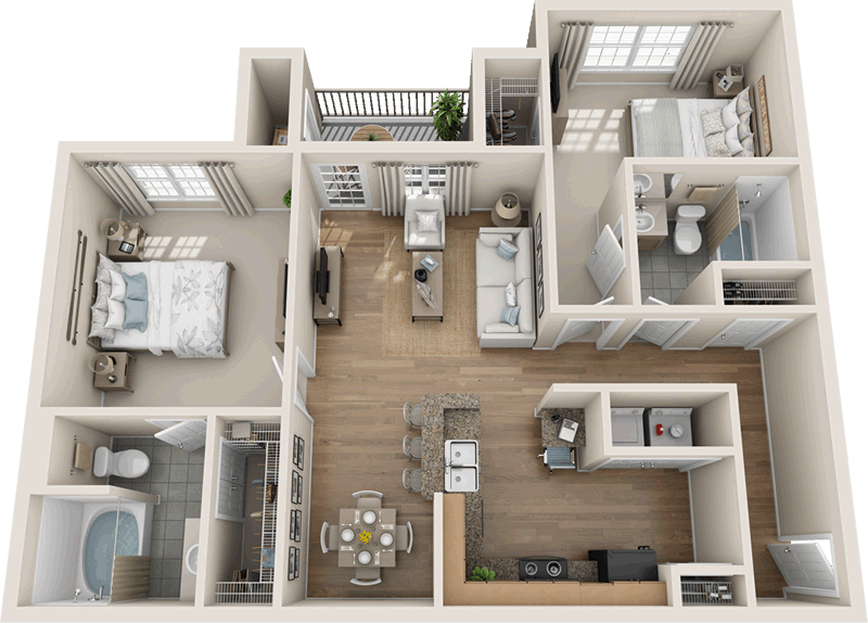 Providence Place Apartment Homes | B2 South Floorplan
