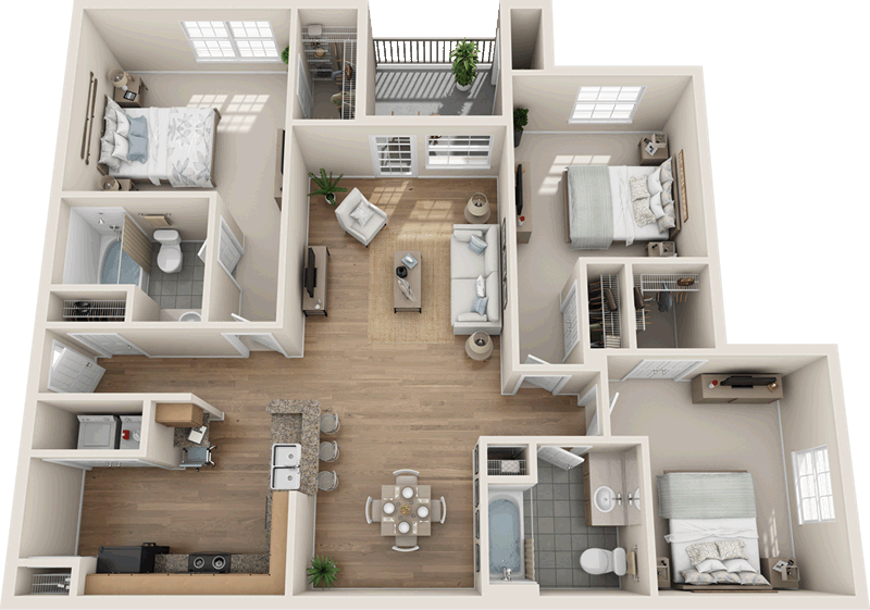 Providence Place Apartment Homes | C2 South Floorplan