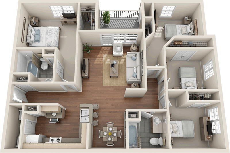 Providence Place Apartment Homes | D1 North Floorplan
