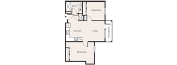 2 Bed 1 Bath  B5